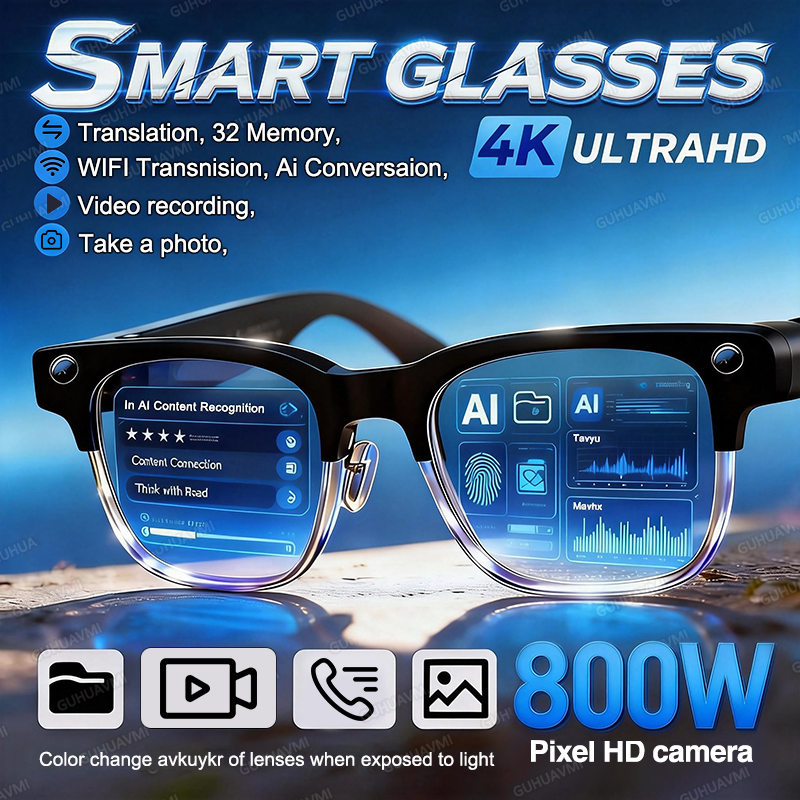 Smart Glasses Lens - 2026New 800W Pixel Camera Smart Glasses