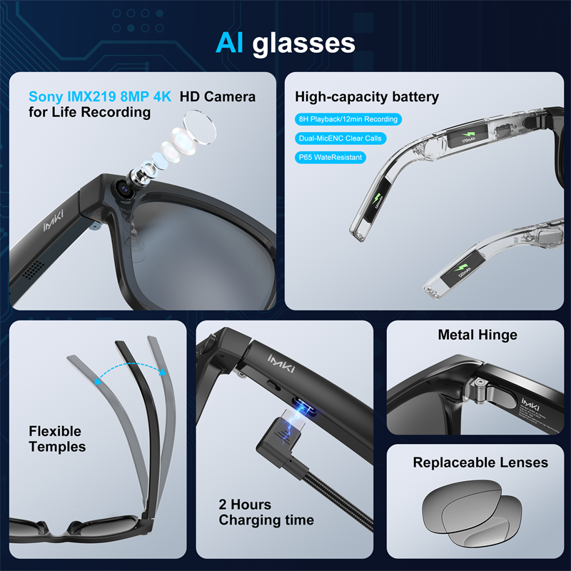 IMIKI Ai Smart Glasses 4K 800W - Smart Glasses Lens review and price