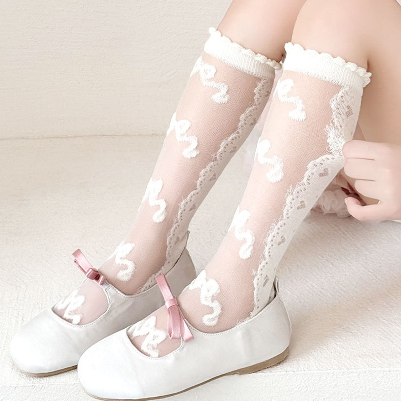 3 Pairs Lace Bow Baby Girl Lon - Baby Sock Oximeter review and price
