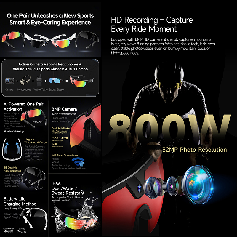 BT Cycling Sunglasses AI Voice - Smart Glasses Lens review and price