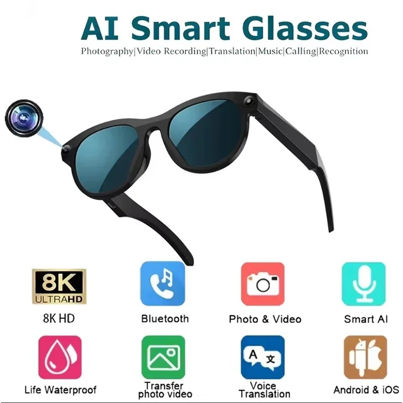 8KHD Smart AI Glasses Color Ch - Smart Glasses Lens review and price