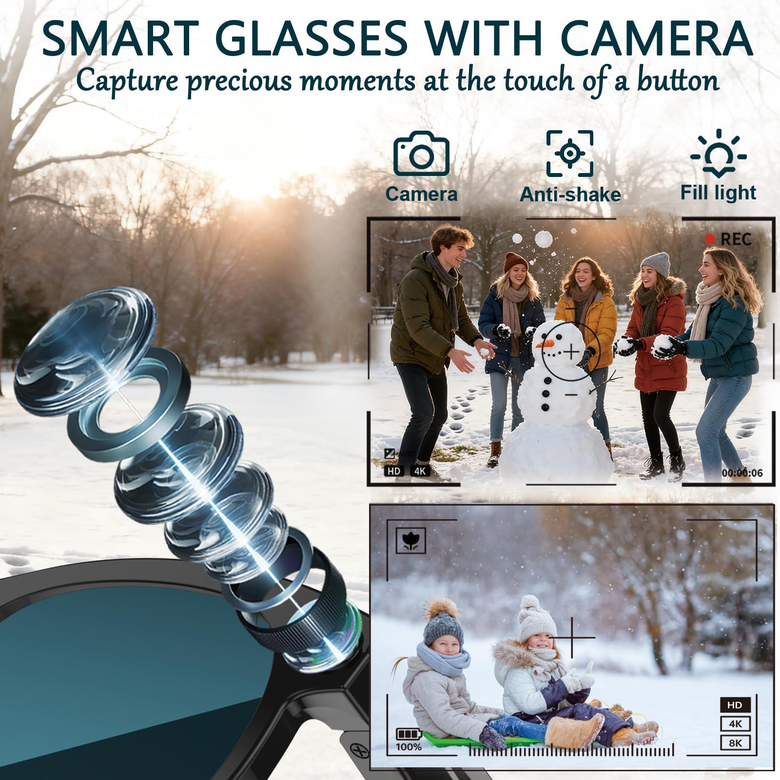 Black Smart Ai Glasses for Men - Smart Glasses Lens review and price