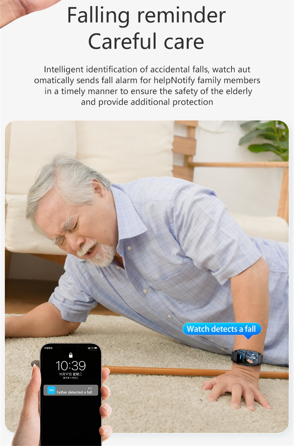 Elderly Smart Watch For Senior - Fall Detection Watch review and price