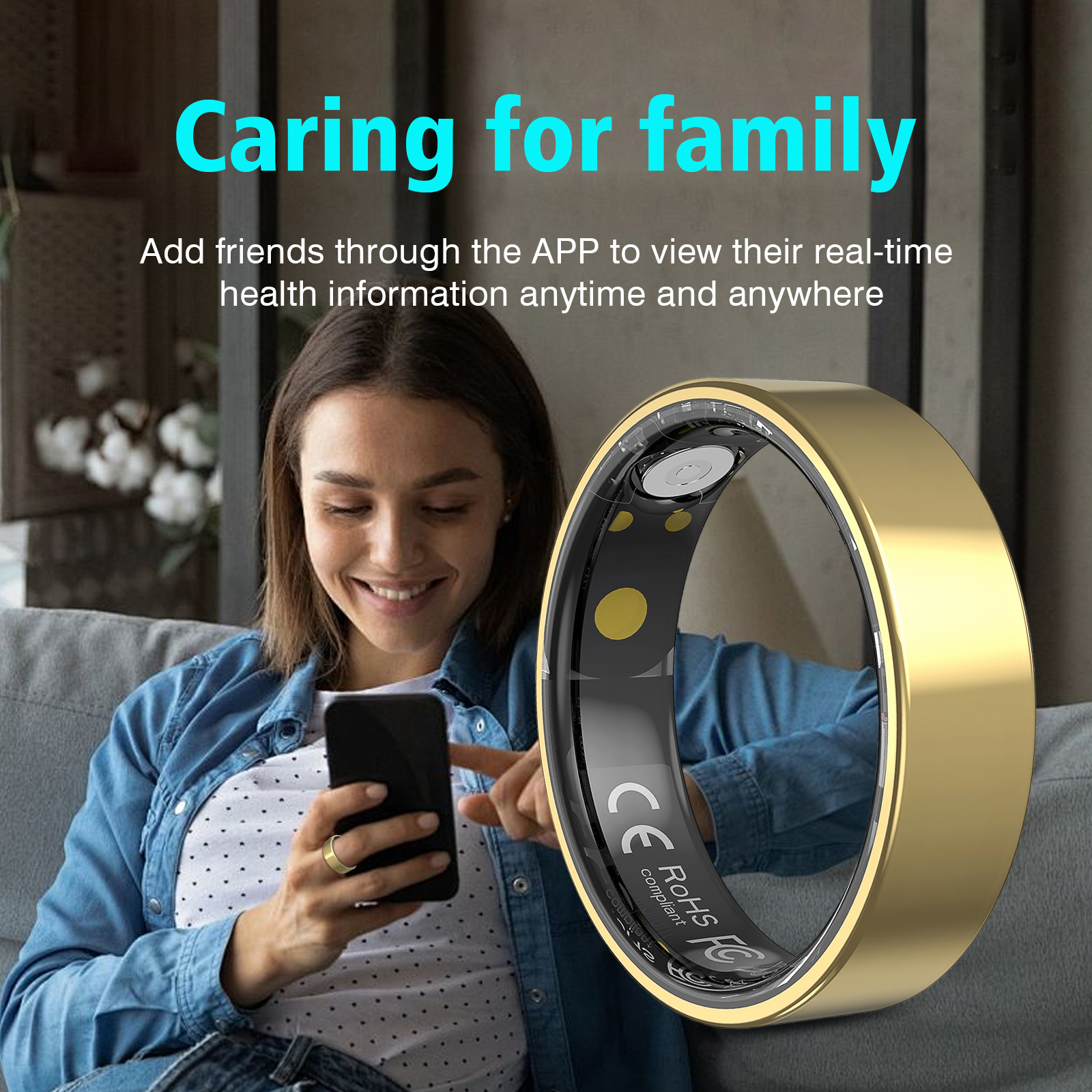 Smart Ring Men Women with Char - Temperature Ring Skin review and price