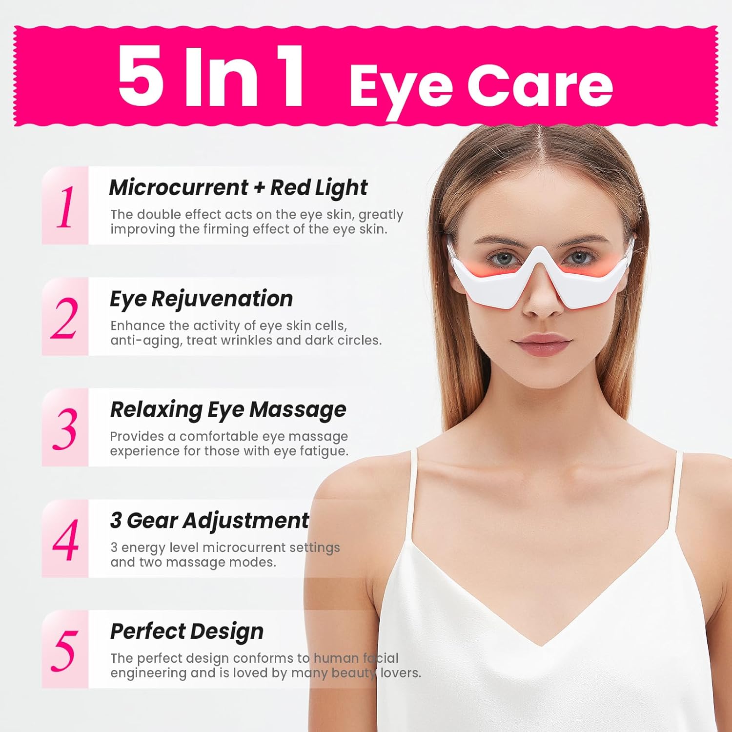 Microcurrent EMS Eye Massager  - Light Therapy Glasses review and price