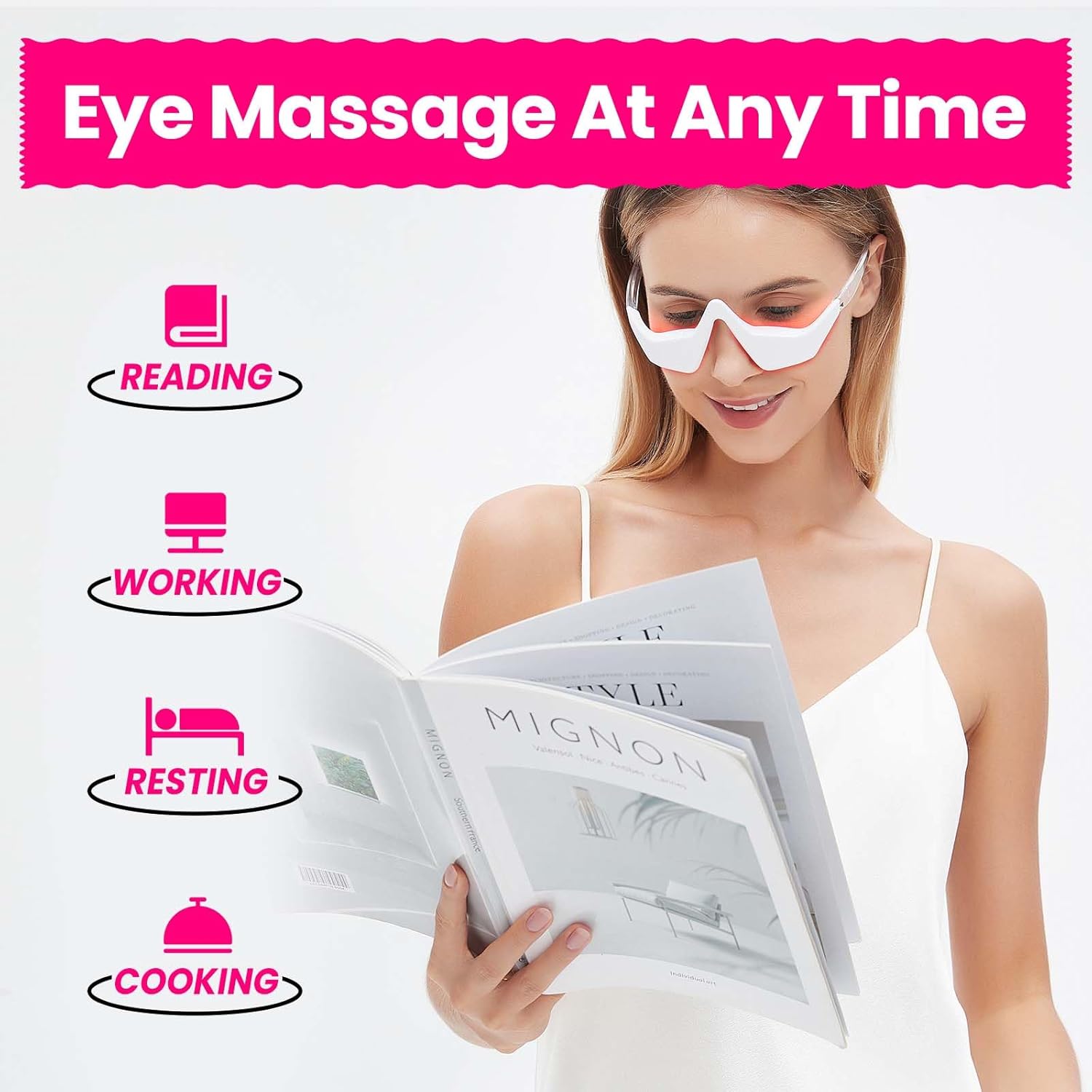 Microcurrent EMS Eye Massager  - Light Therapy Glasses review and price