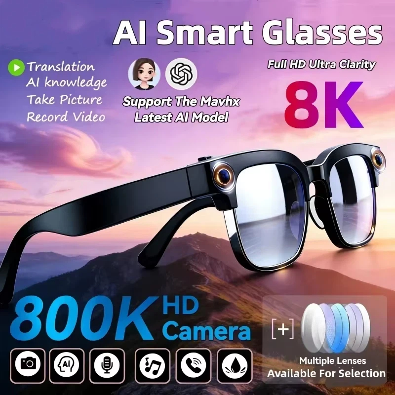 8K AI Smart Glasses Bluetooth  - Smart Glasses Lens review and price